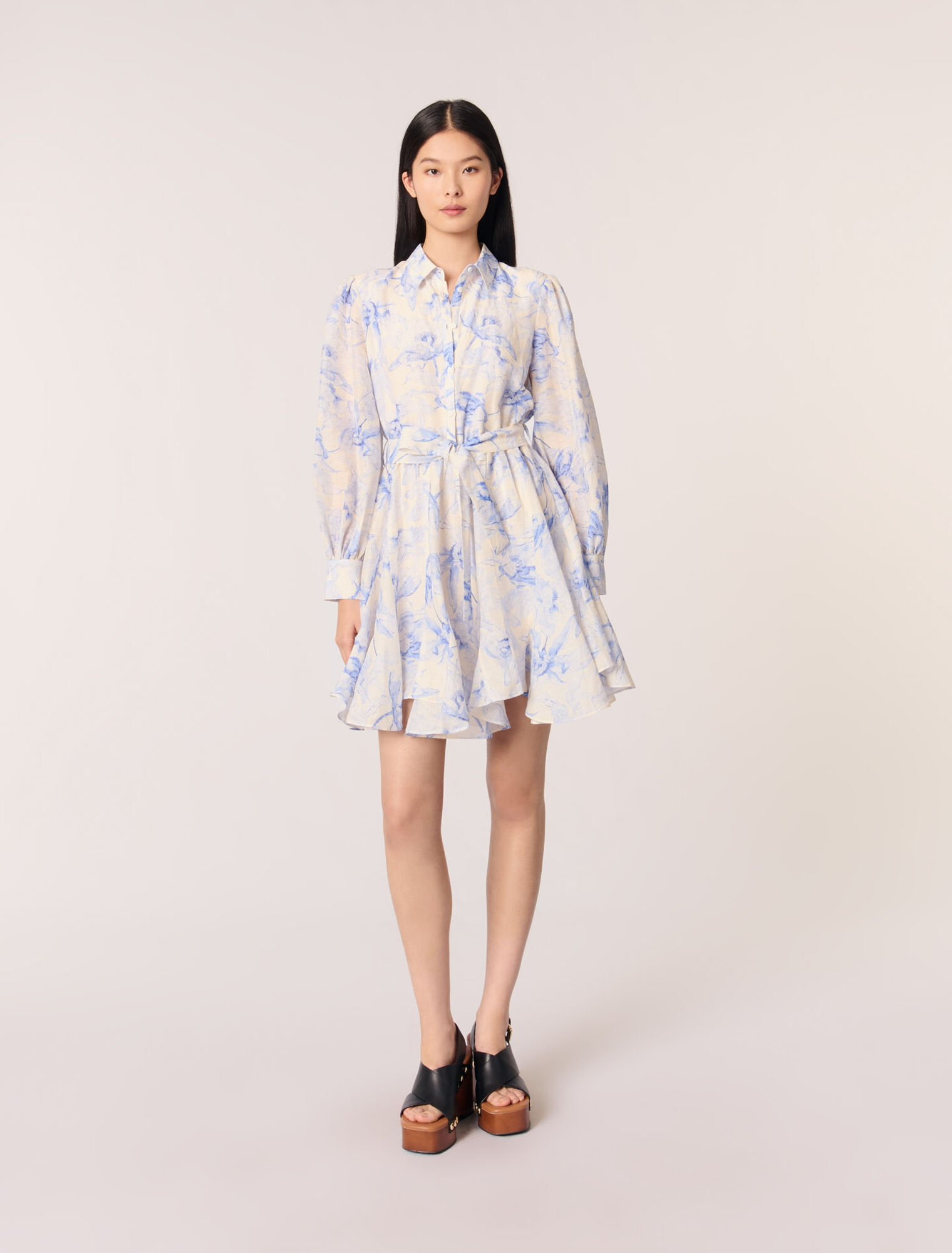 Patterned shirt dress