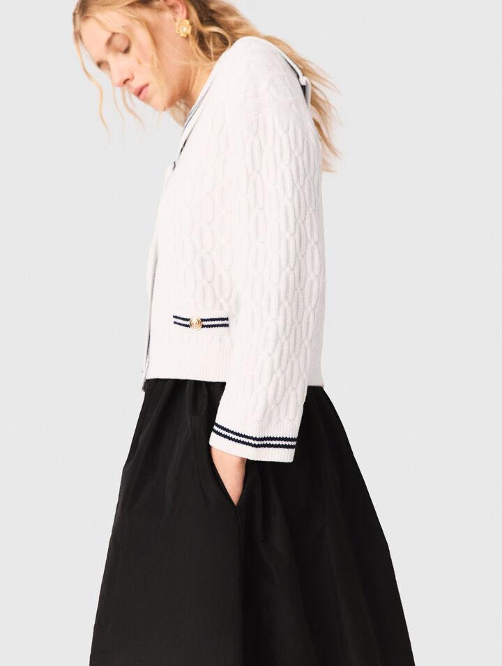 Long skirt with contrast waistband