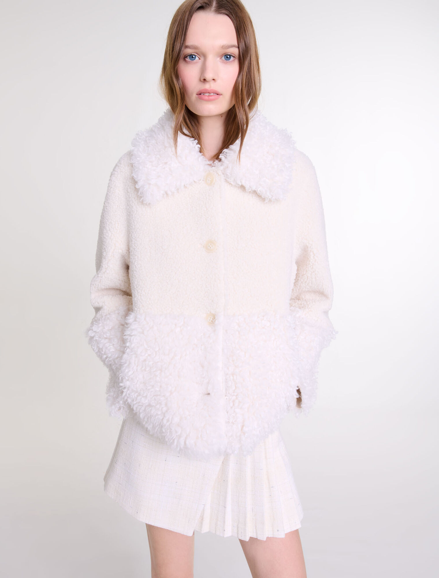 Short fake fur coat