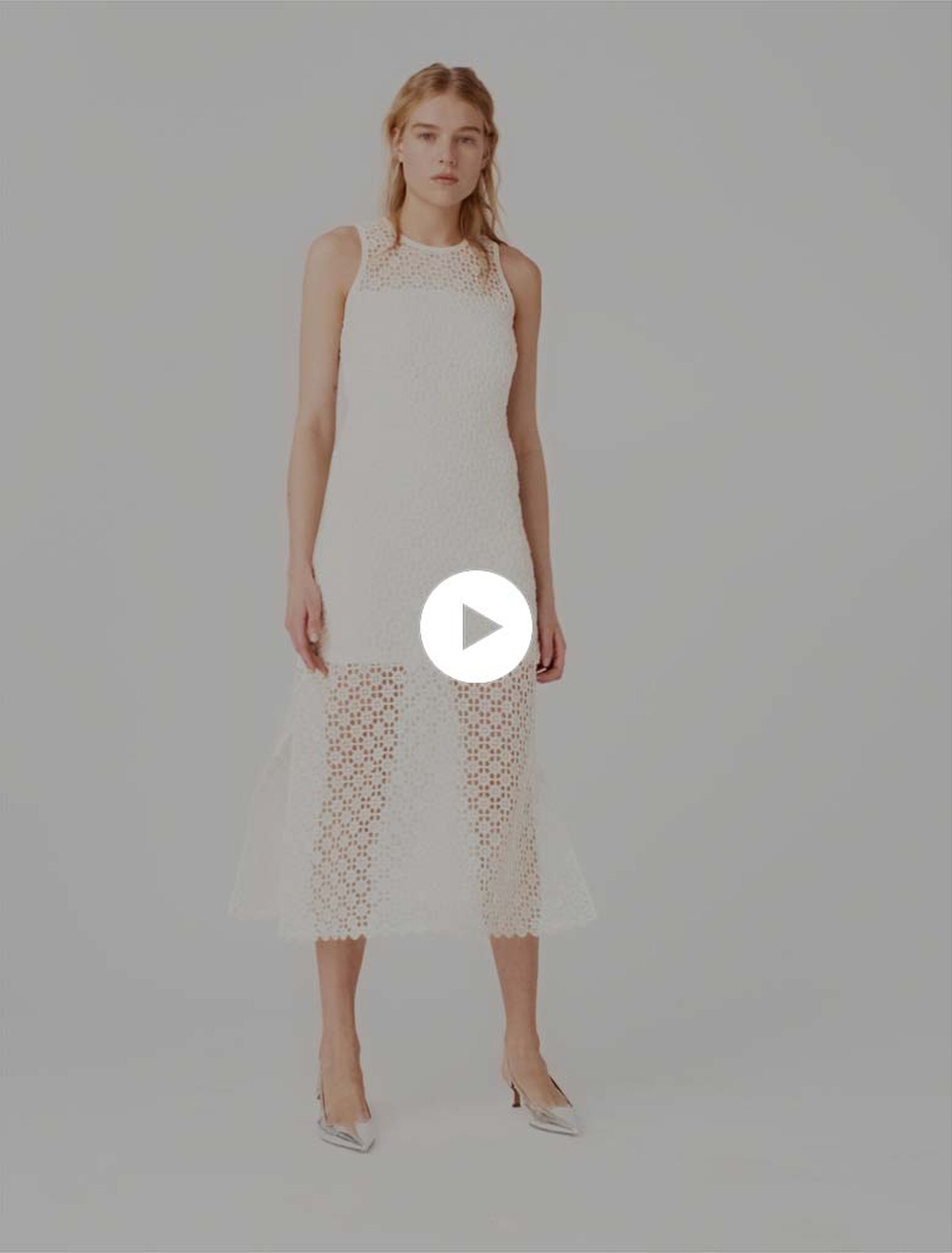 Rhinestone crochet maxi dress