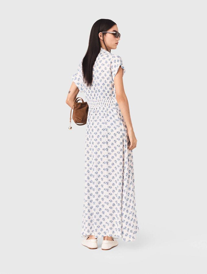 Jacquard print maxi dress