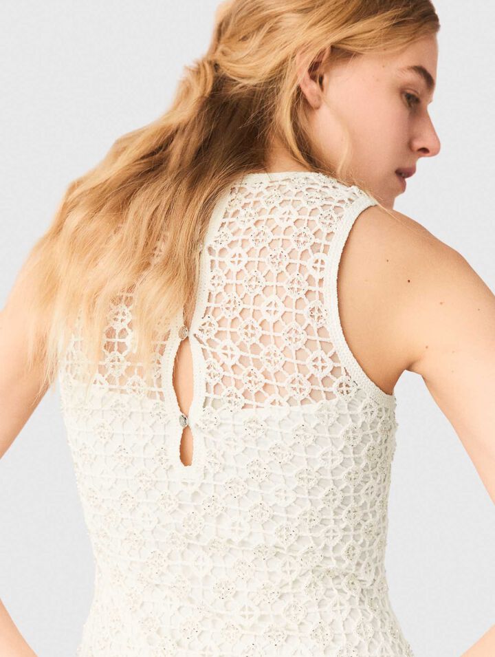 Rhinestone crochet maxi dress