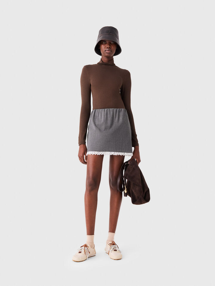 Roll-neck T-shirt
