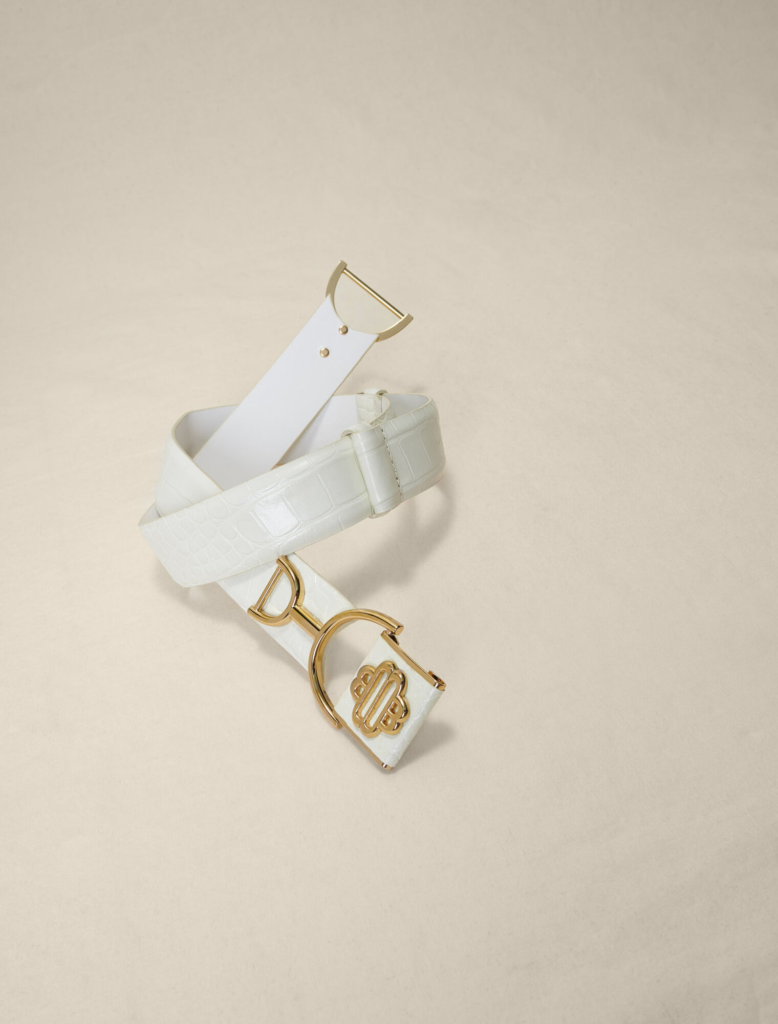 Wide smooth leather belt