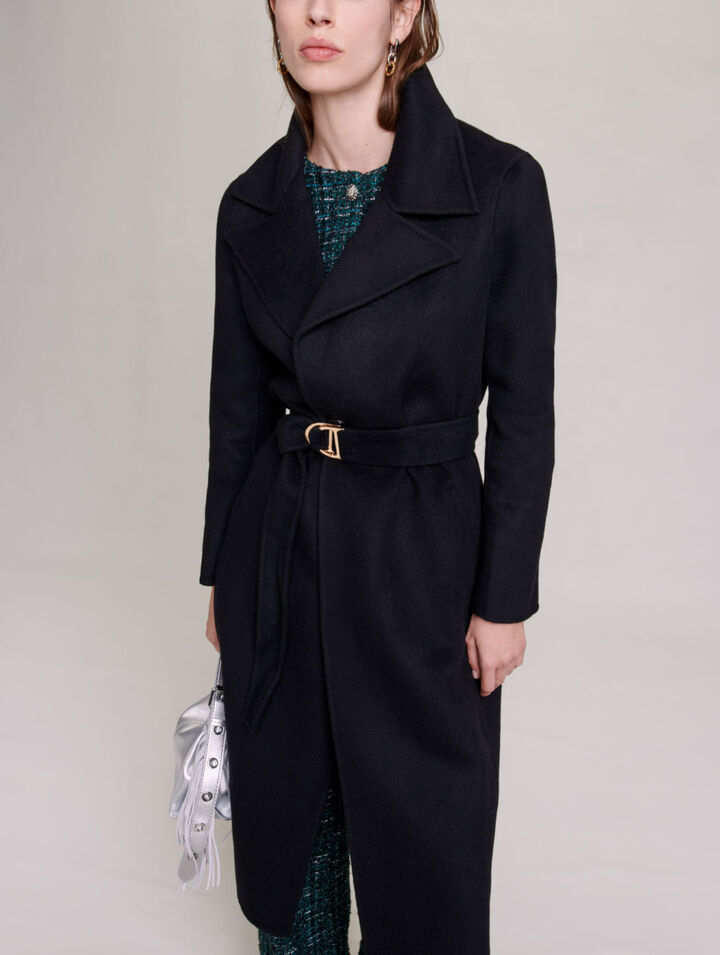 Belted double-faced coat