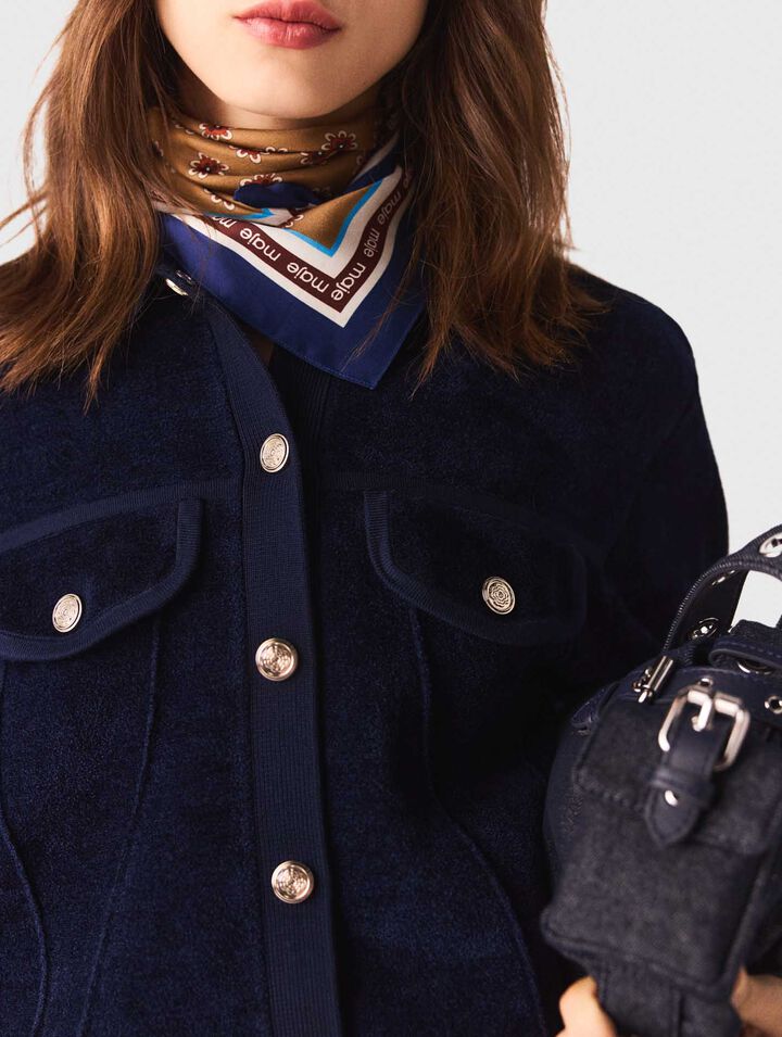 Cropped velvet jacket