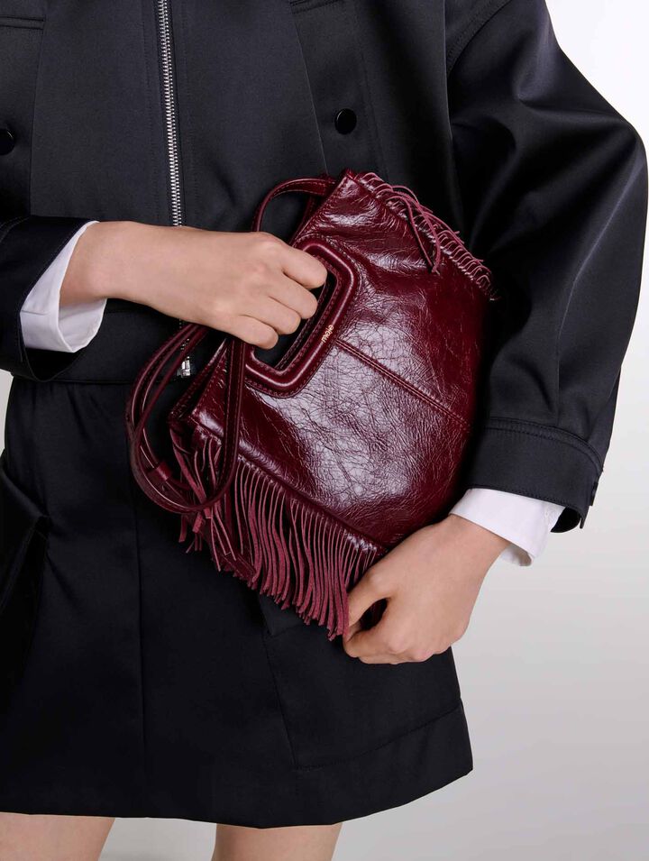 Crackled leather M bag