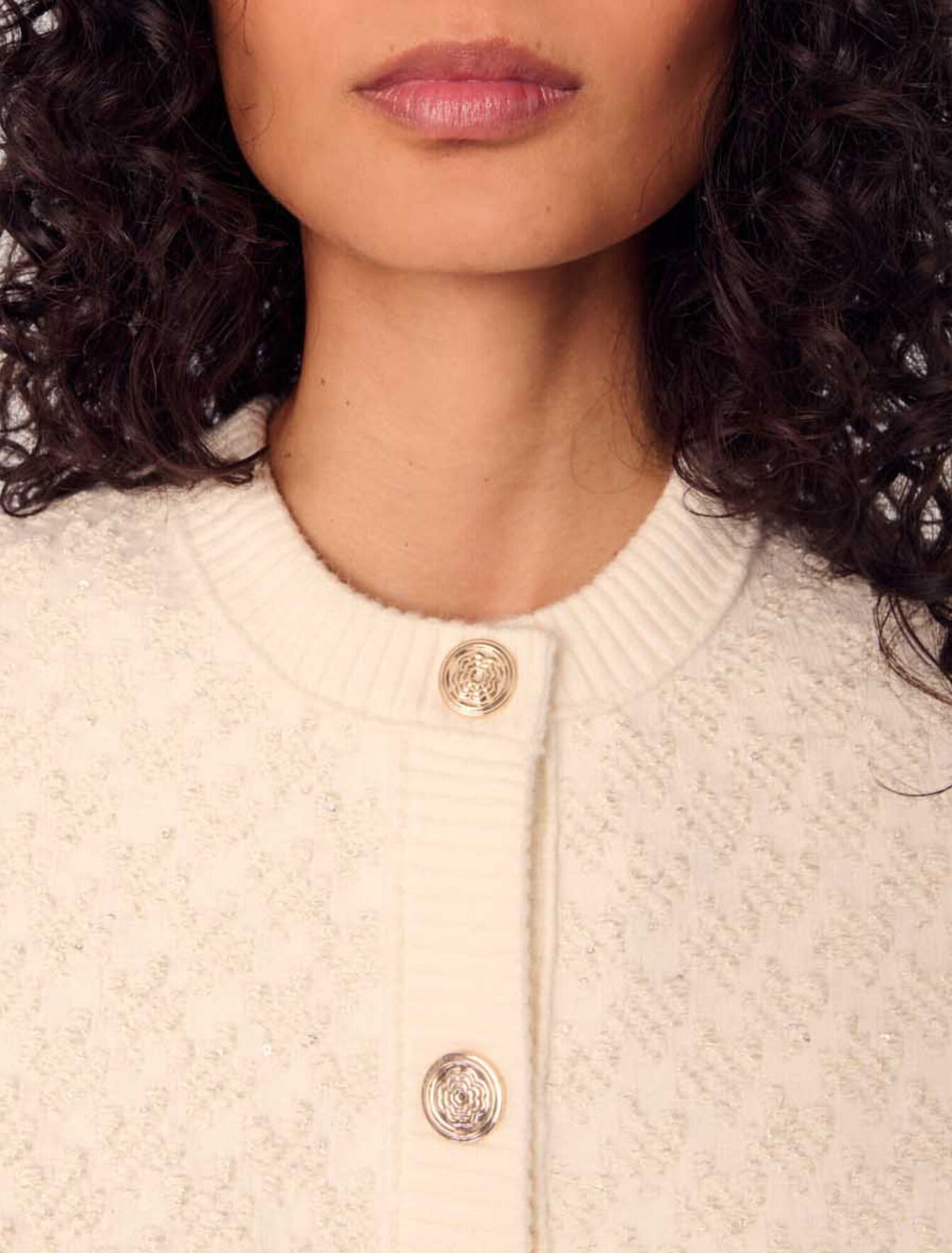 Short tweed-effect cardigan