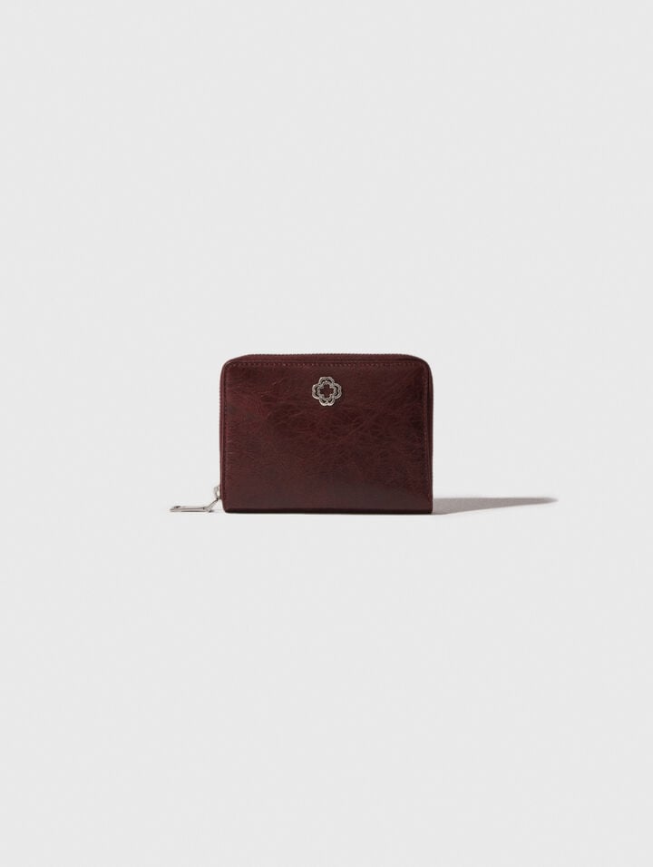 Crackled leather wallet