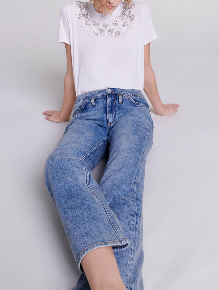 Jeans with braided details