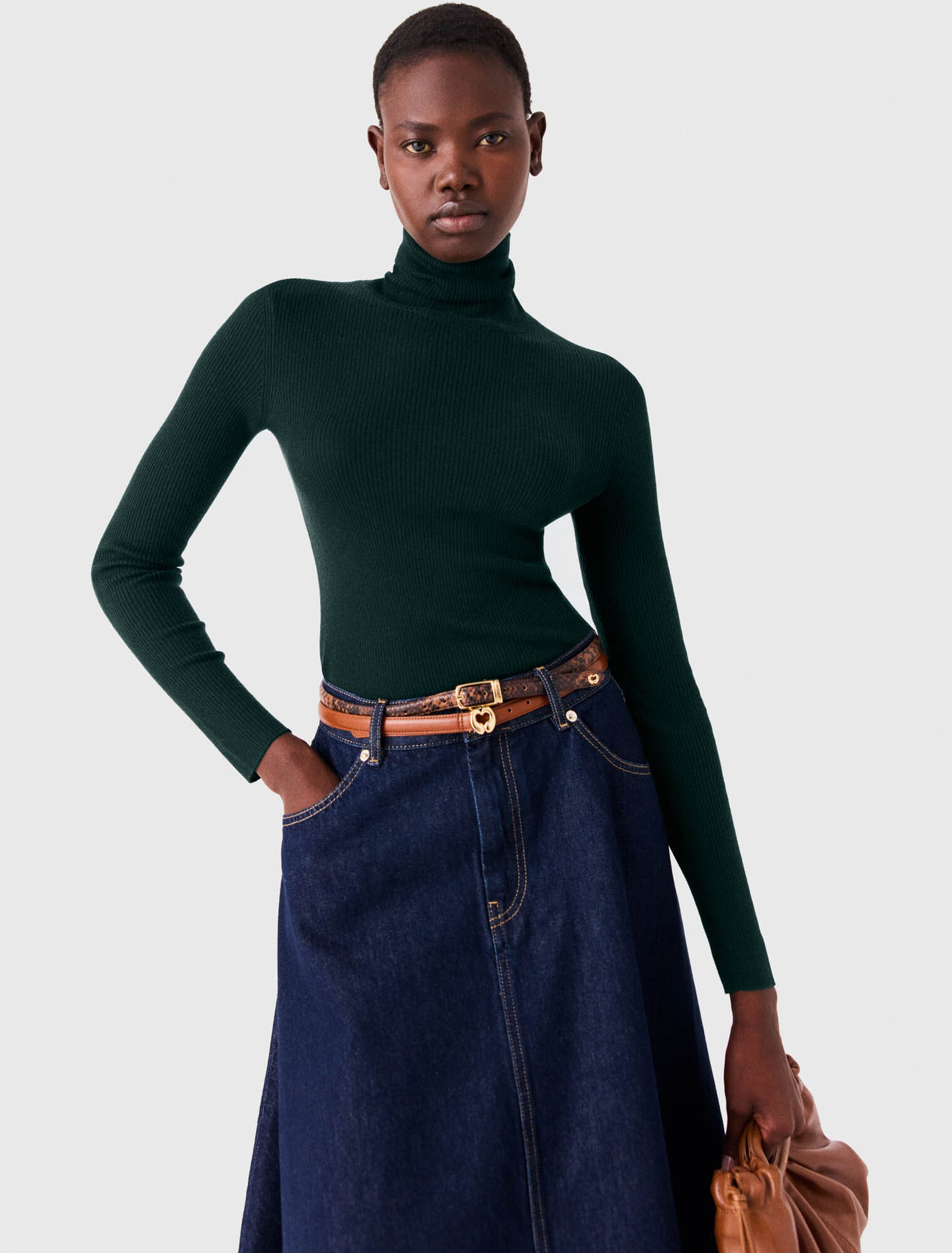 Second-skin high-neck jumper