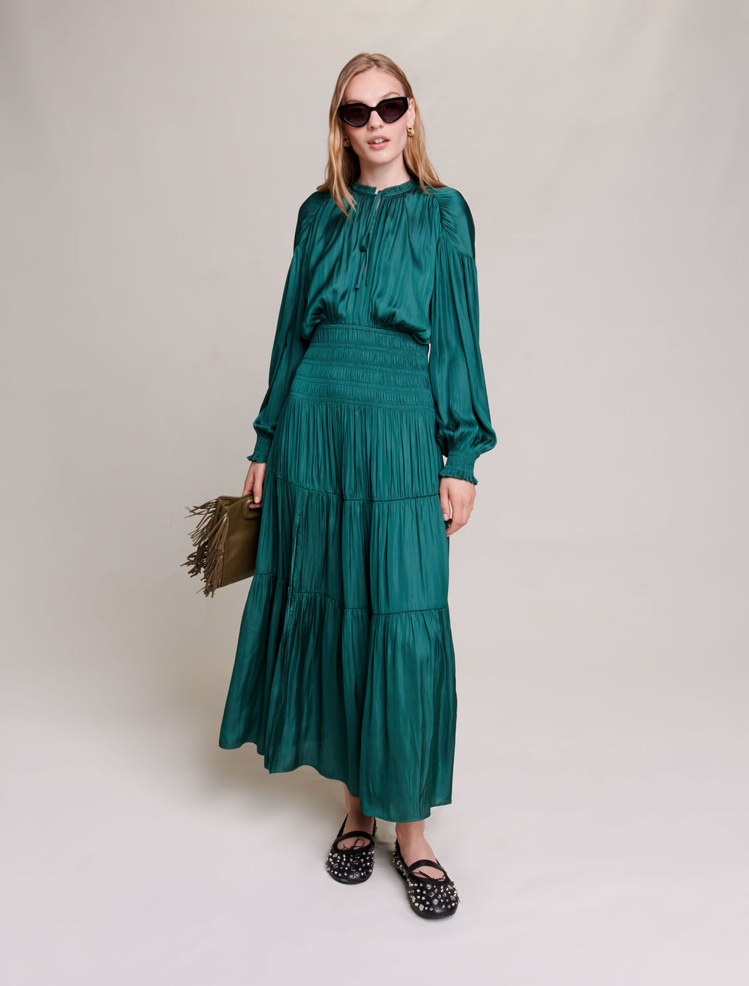 Satin-look maxi dress