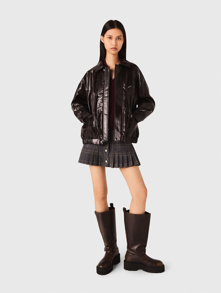 Cracked faux leather jacket