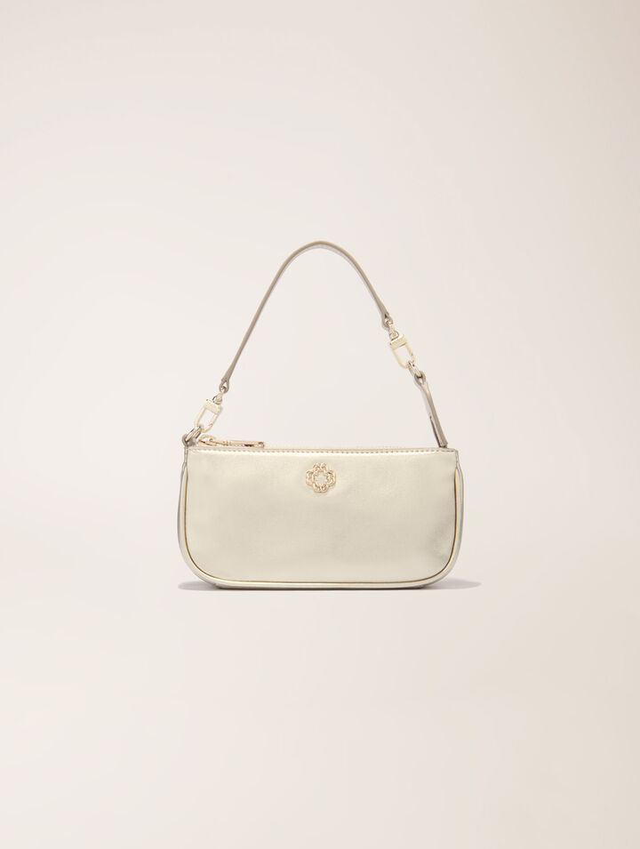 Metallic leather Sarah clutch bag