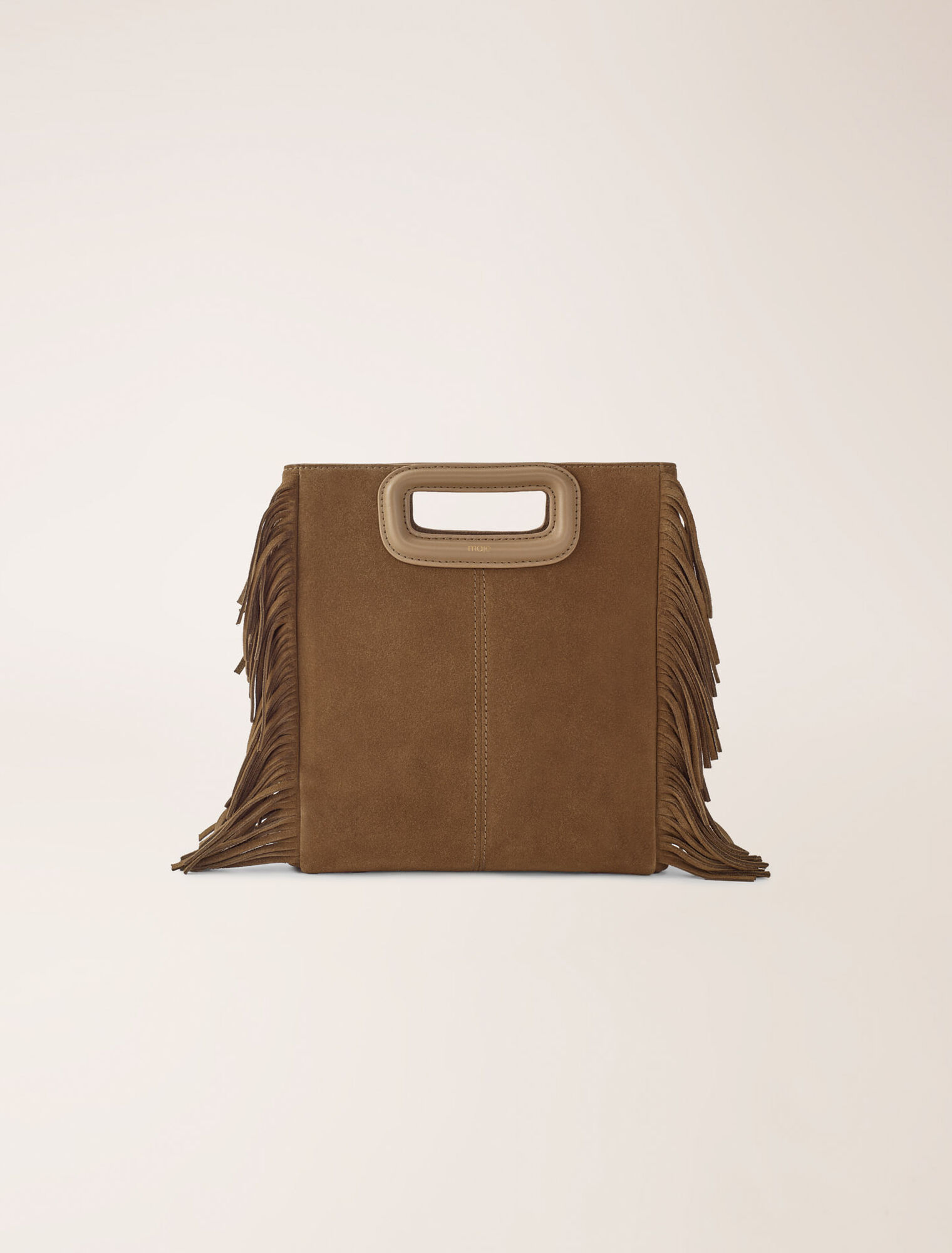 Fringed M bag in suede
