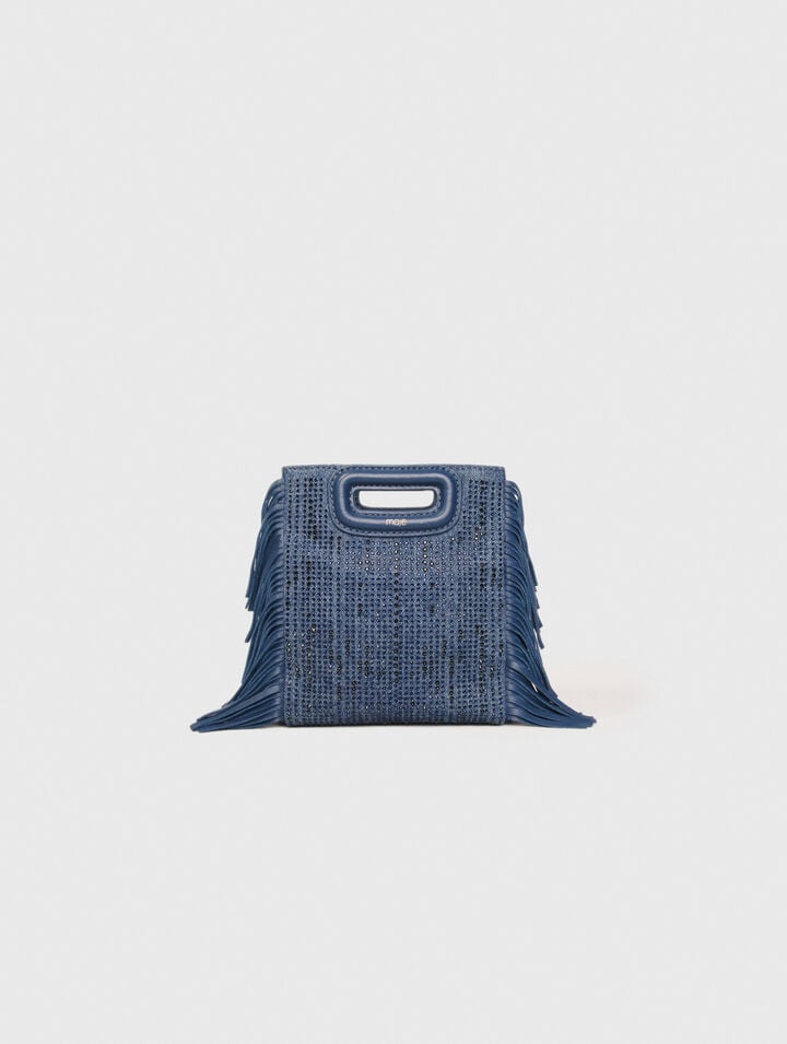 Rhinestone denim M Mini bag
