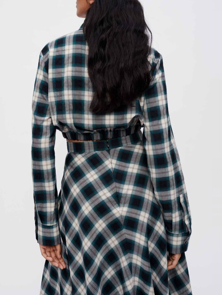 Cotton check cropped shirt