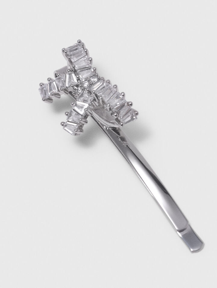 Rhinestone bow barrette