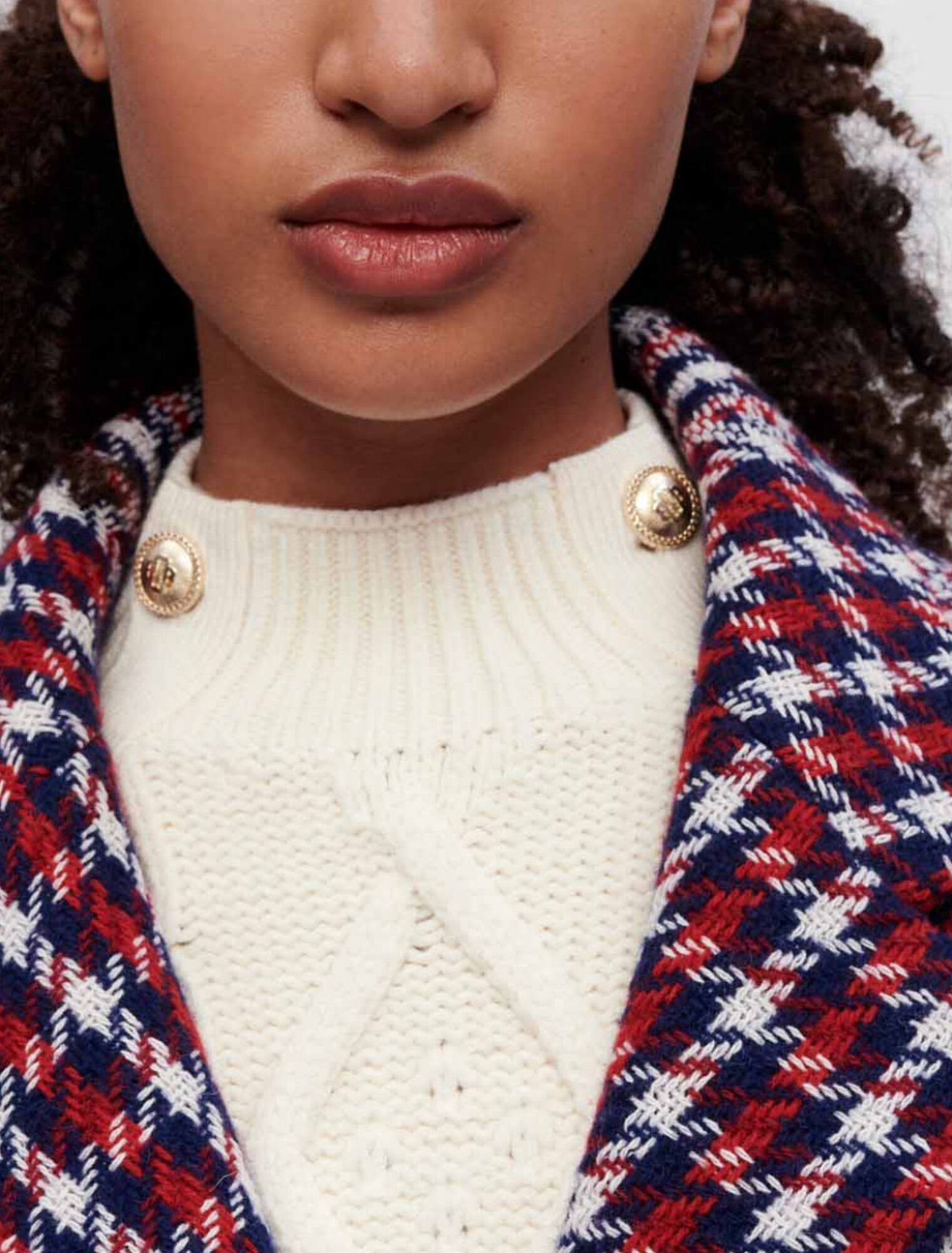 Clover plaid jacquard jacket