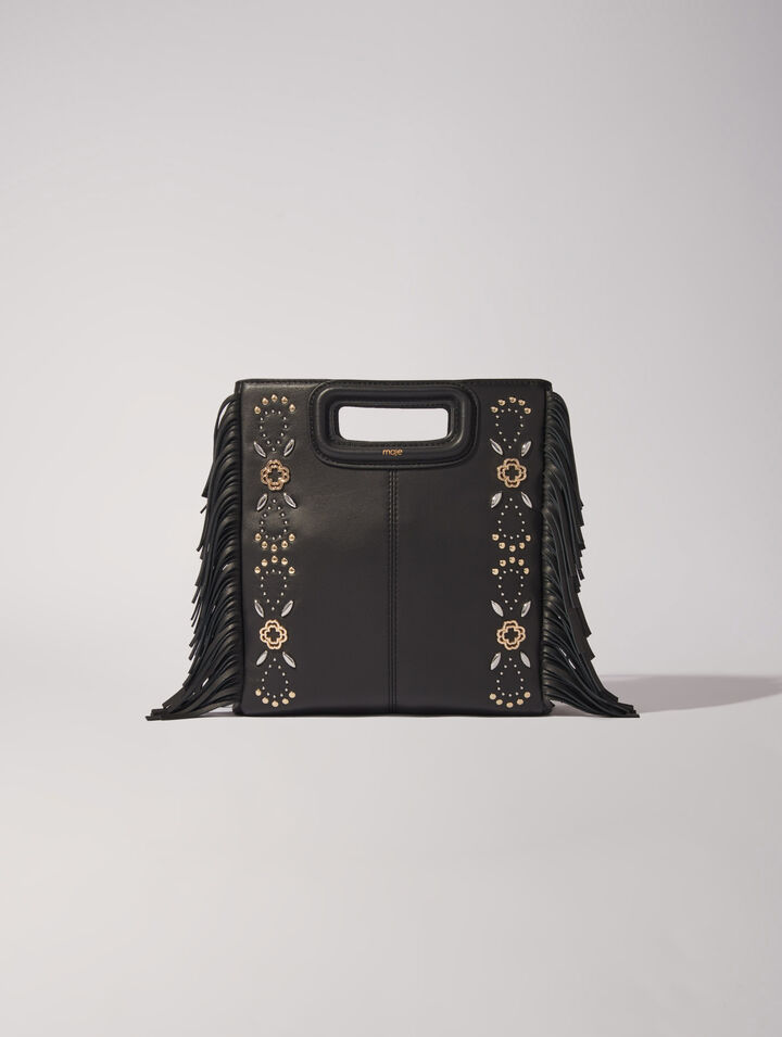 Studded leather M bag