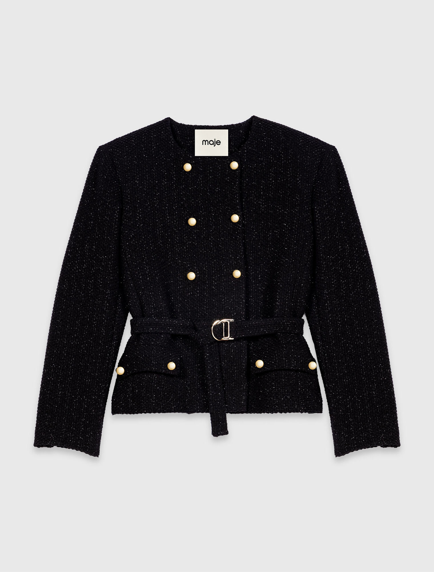 Mid-length double-breasted jacket