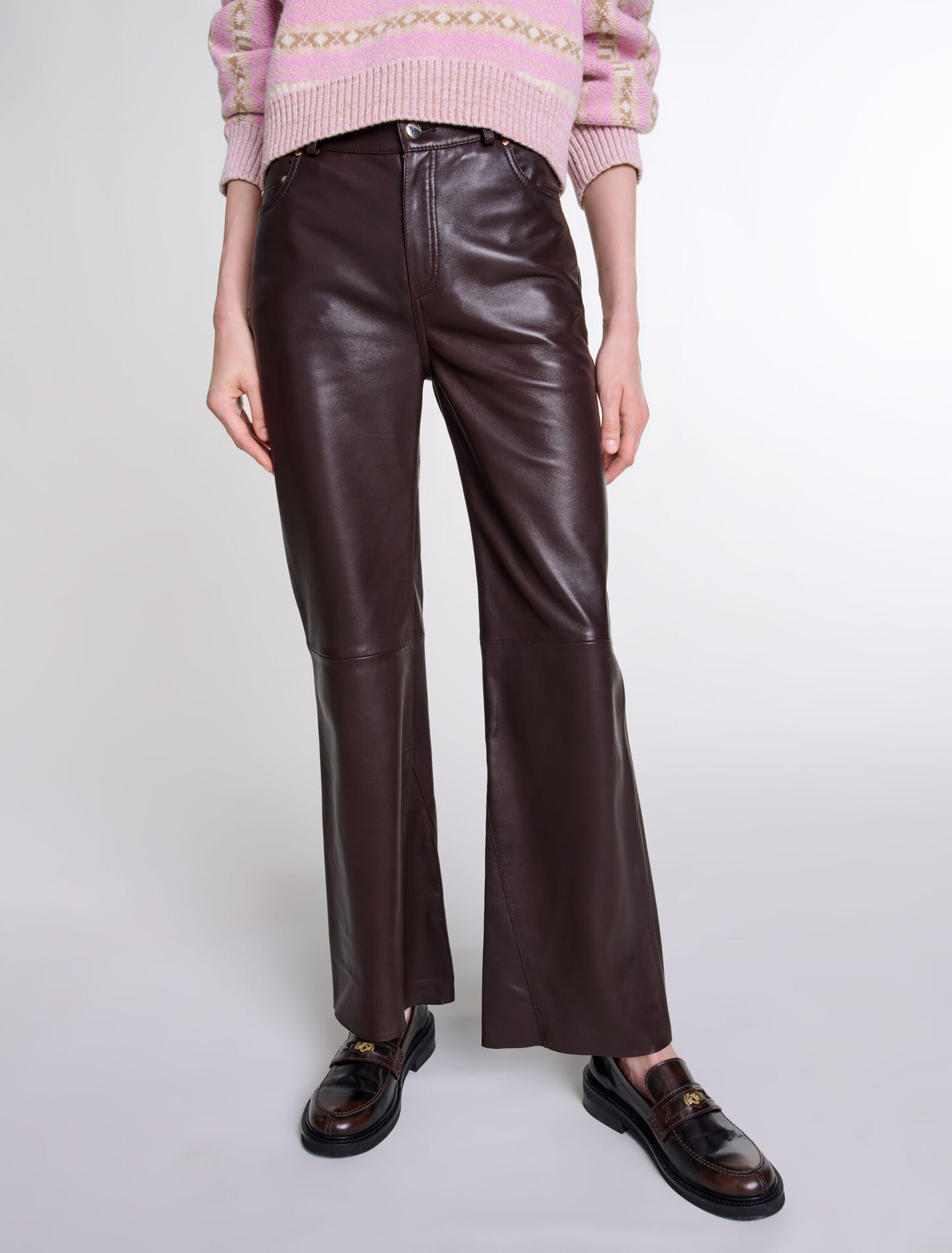 Brushed leather loafers