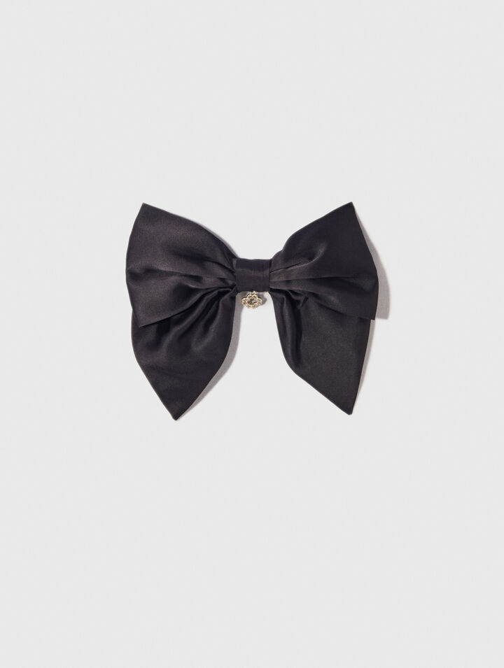 Satin-effect bow barrette
