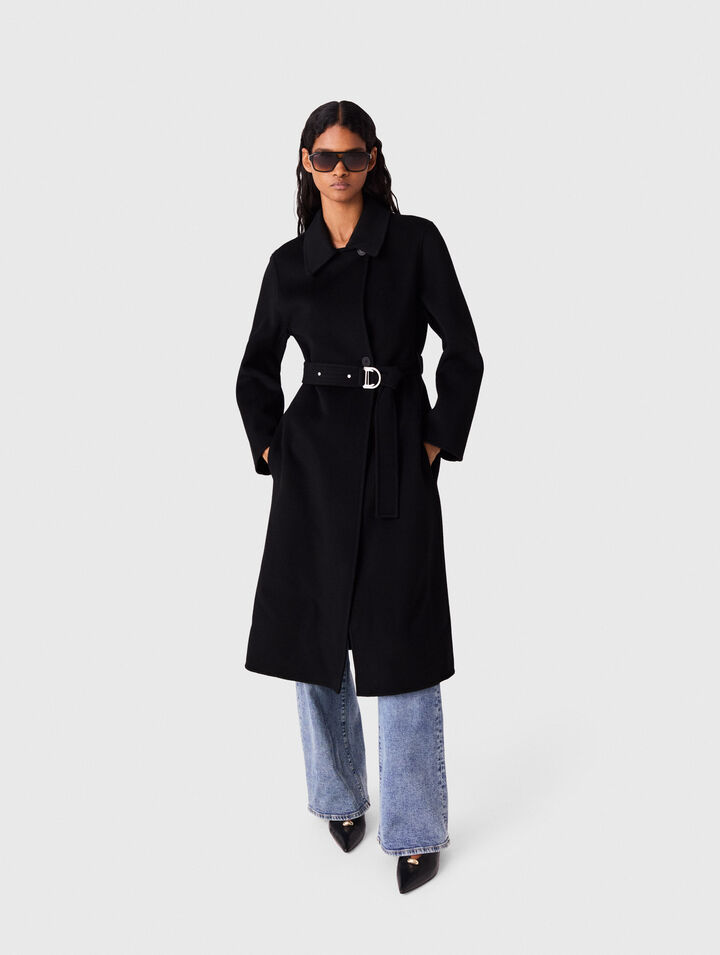Double-faced coat with removable collar