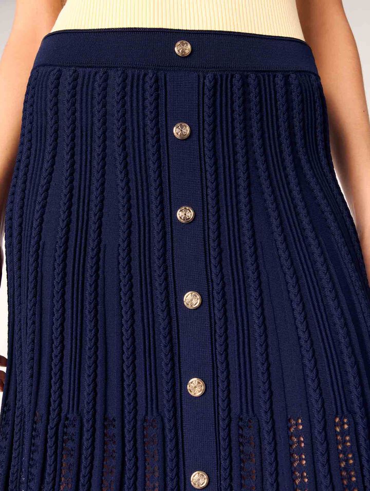 Woven knit short skirt