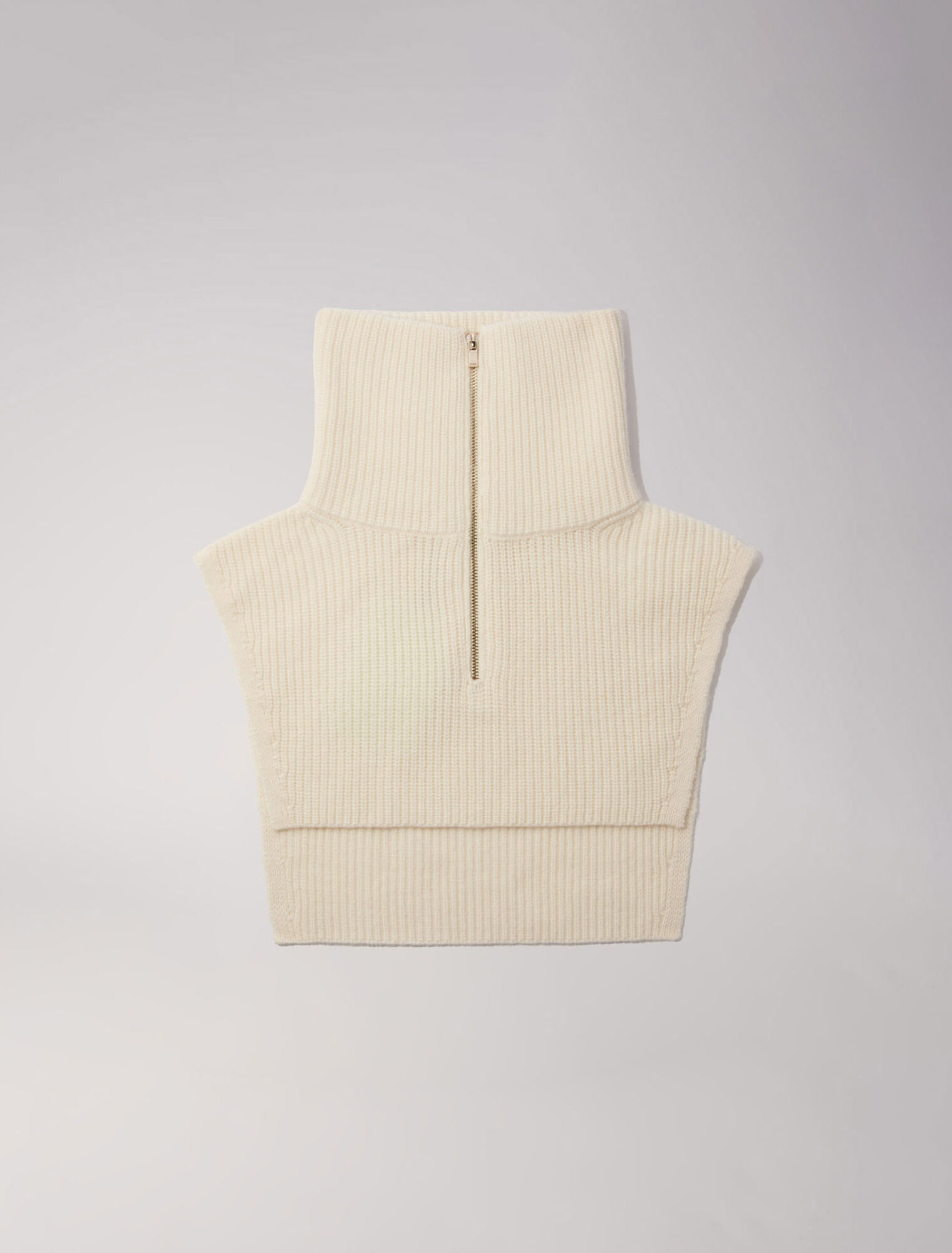 Cashmere/wool zip-up neck warmer