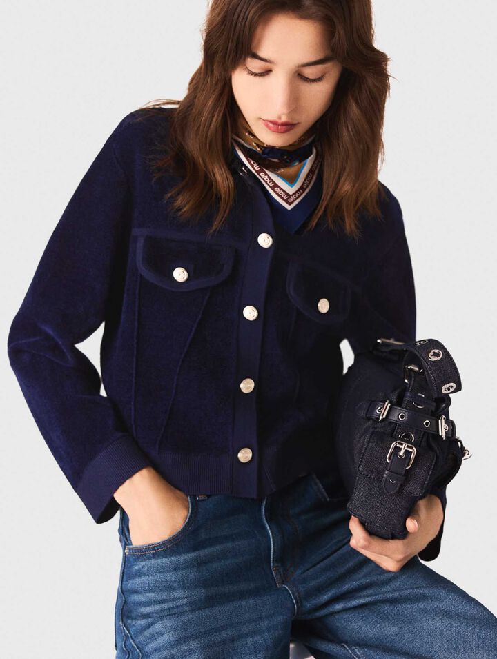 Cropped velvet jacket