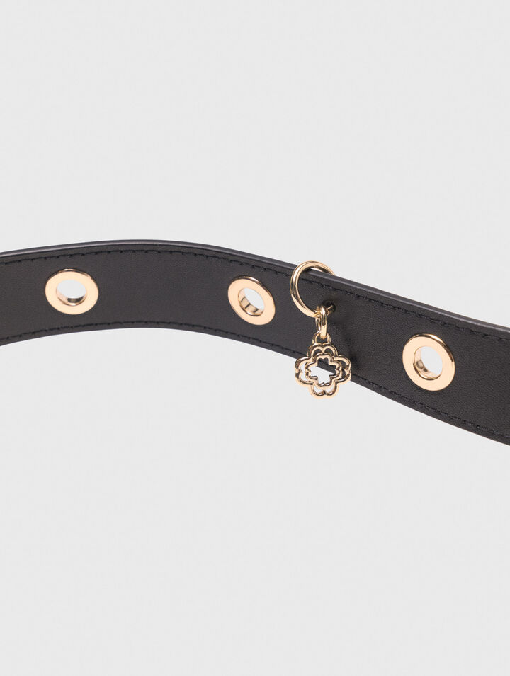 Leather strap with eyelets