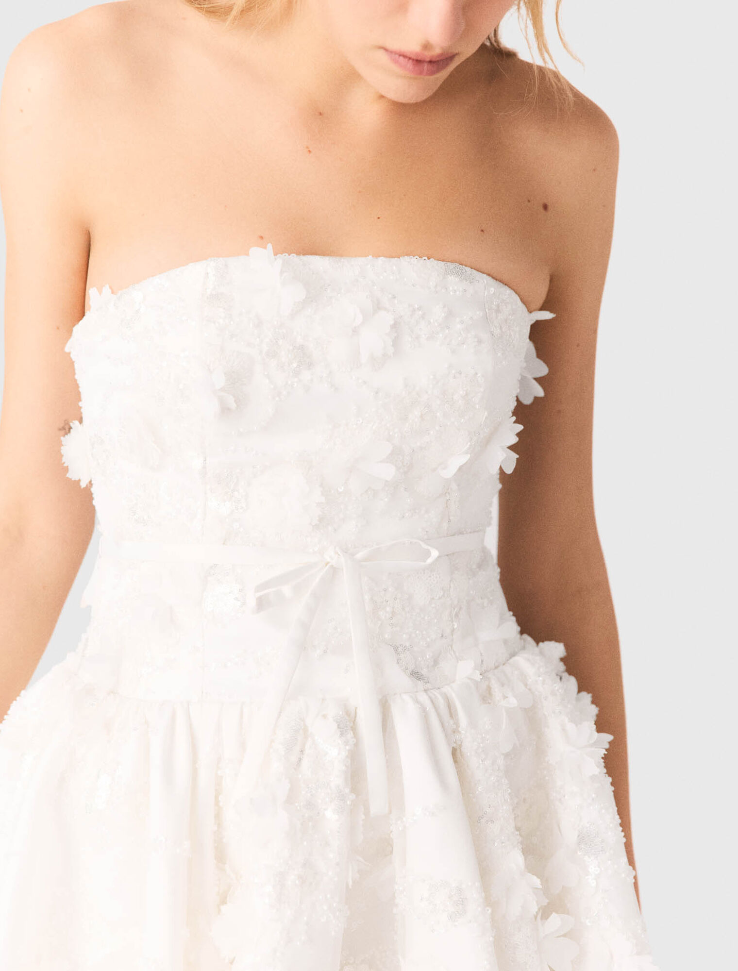Short embroidered bustier dress