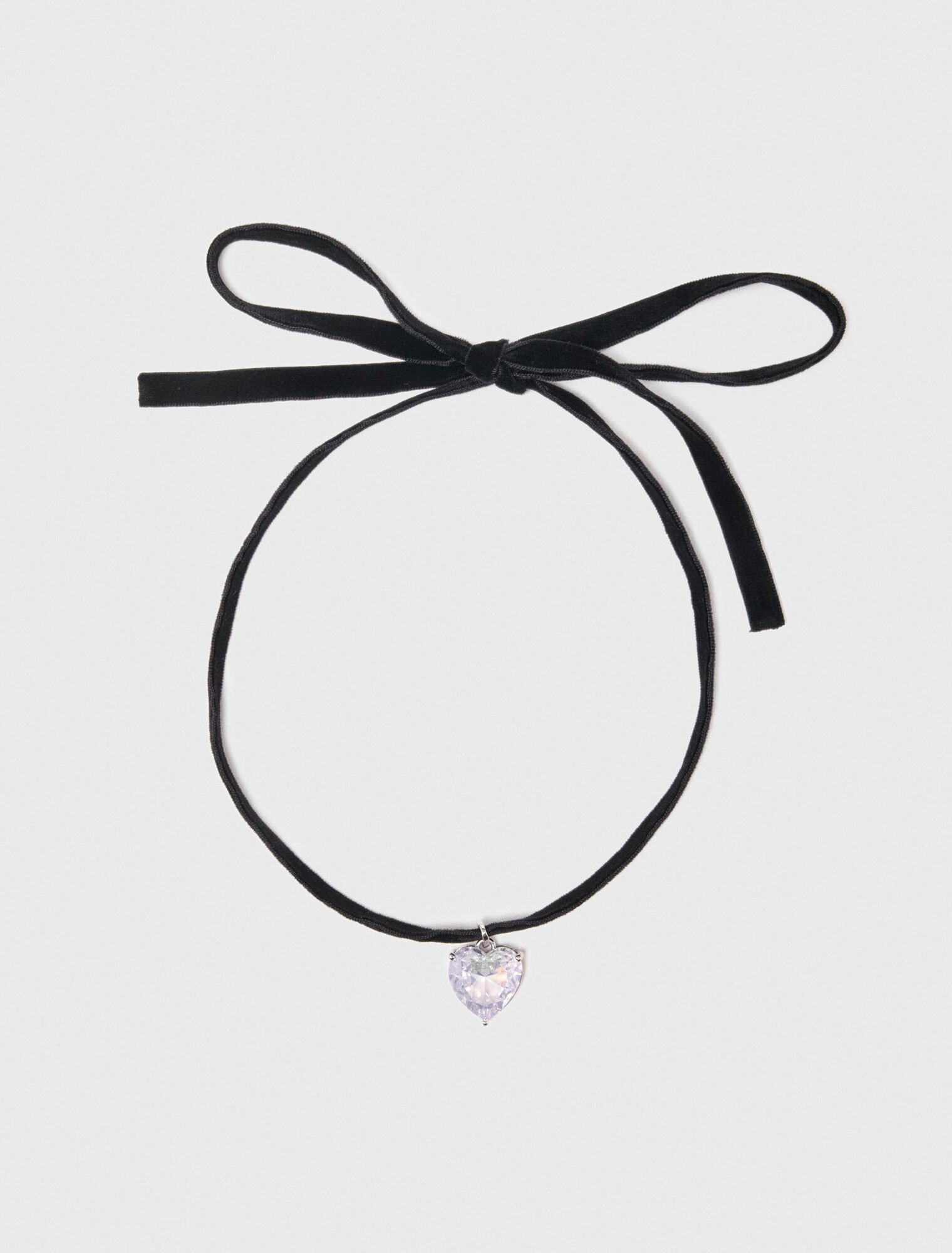 Heart necklace with velvet cord