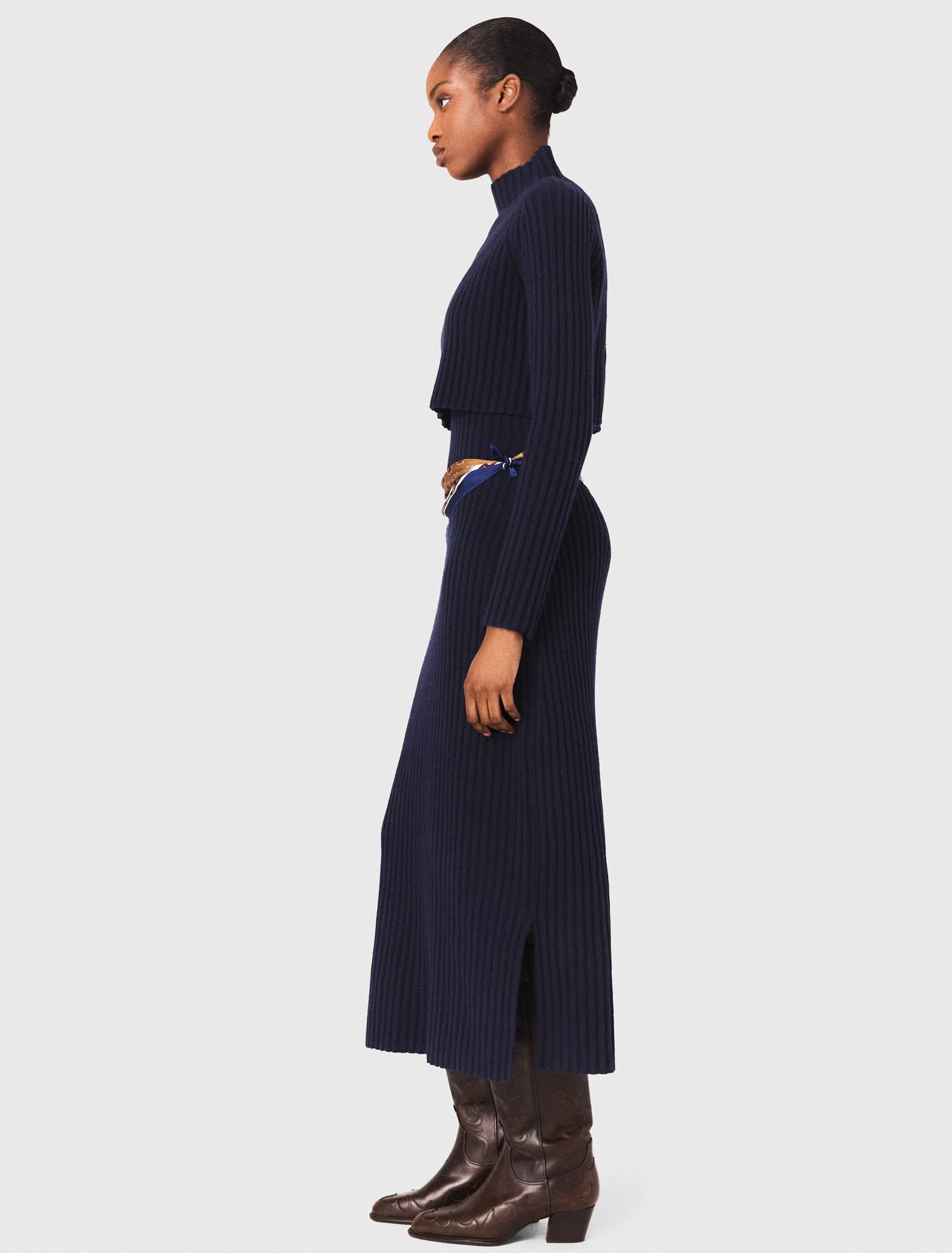 Knit dress with removable jumper