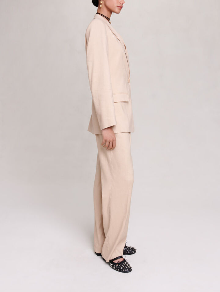 Linen blend blazer