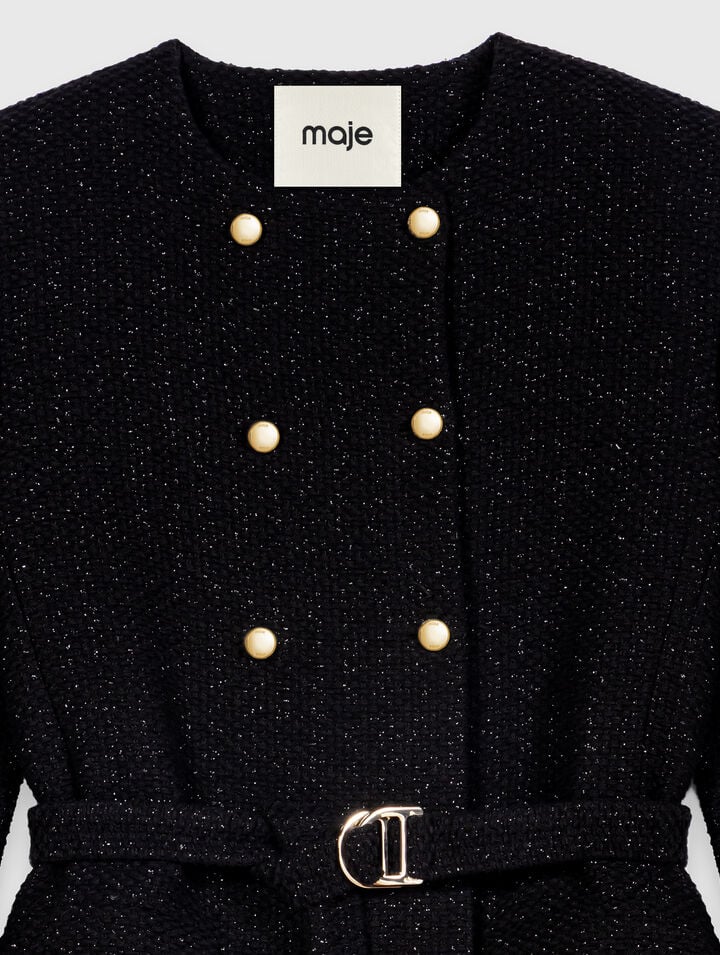 Mid-length double-breasted jacket