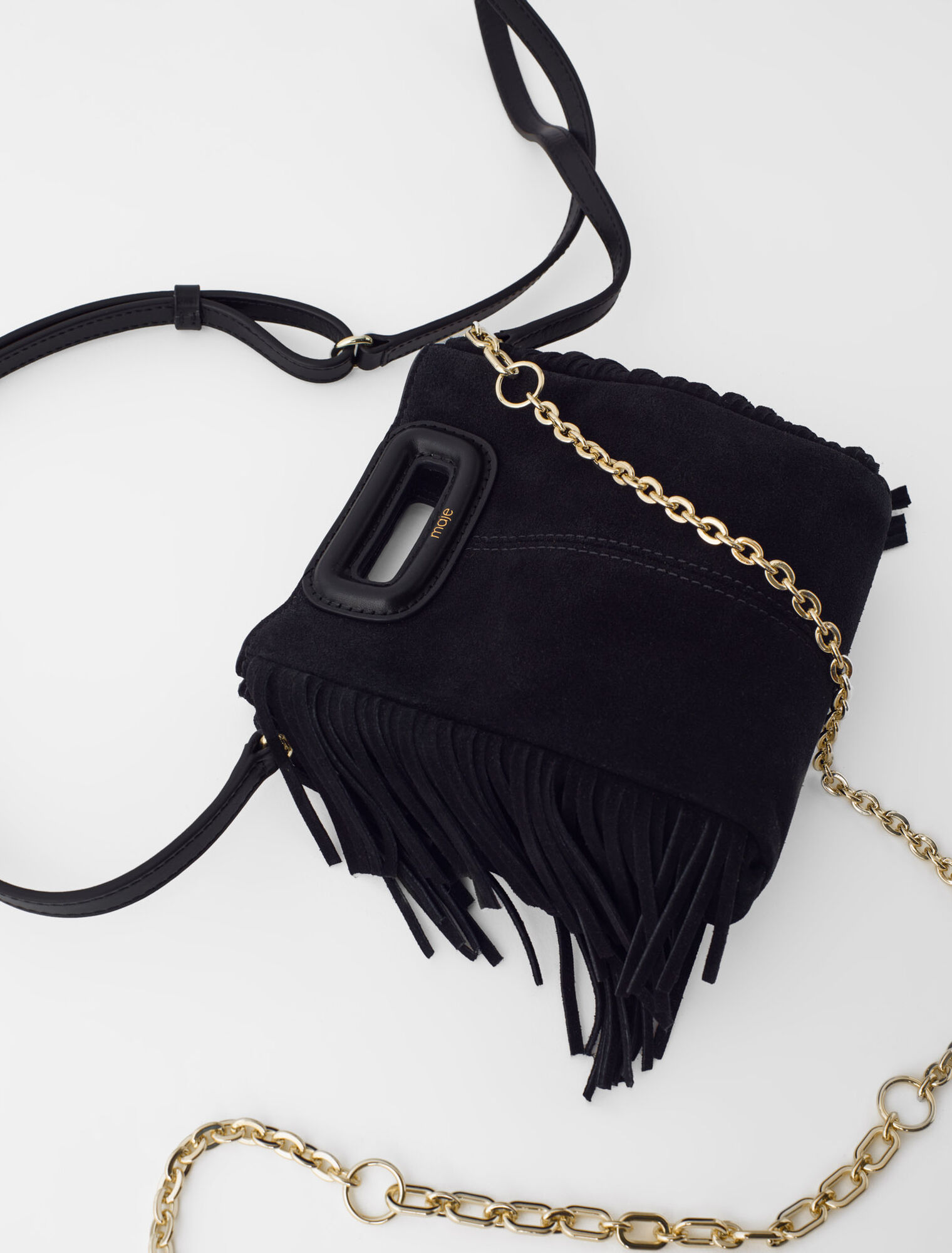 M mini bag in suede leather
