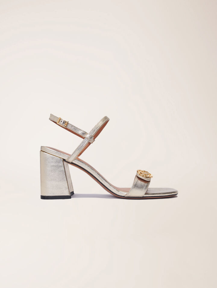 Metallic leather sandals