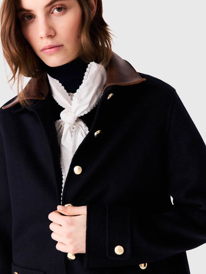 Double-faced mid-length coat