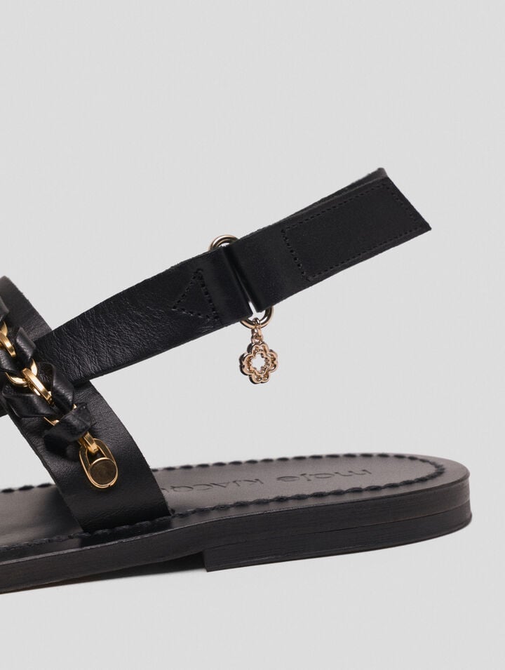 K.Jacques flat leather sandals