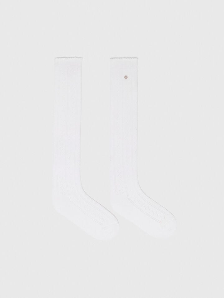 Knee-high pointelle socks
