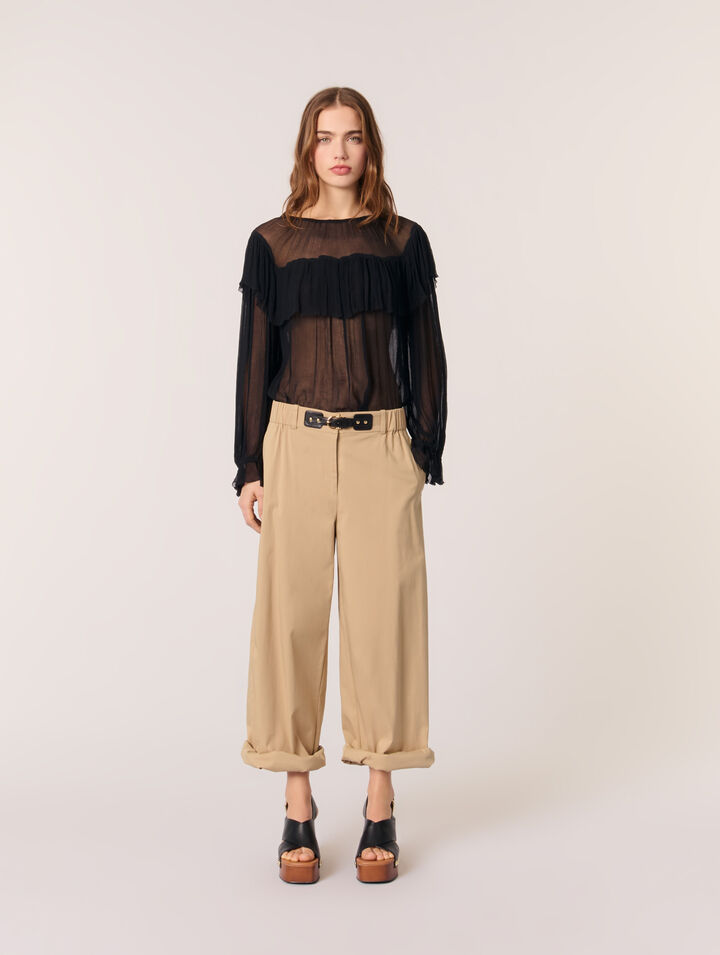 Ruffled chiffon top