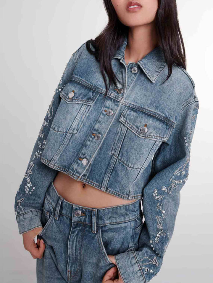 Embroidered denim jacket 
