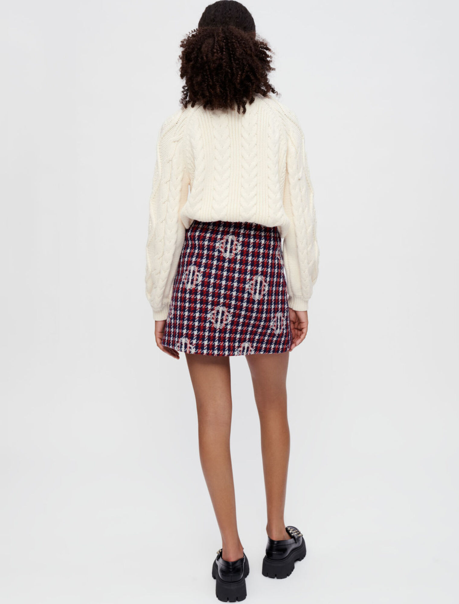 Clover plaid jacquard skirt