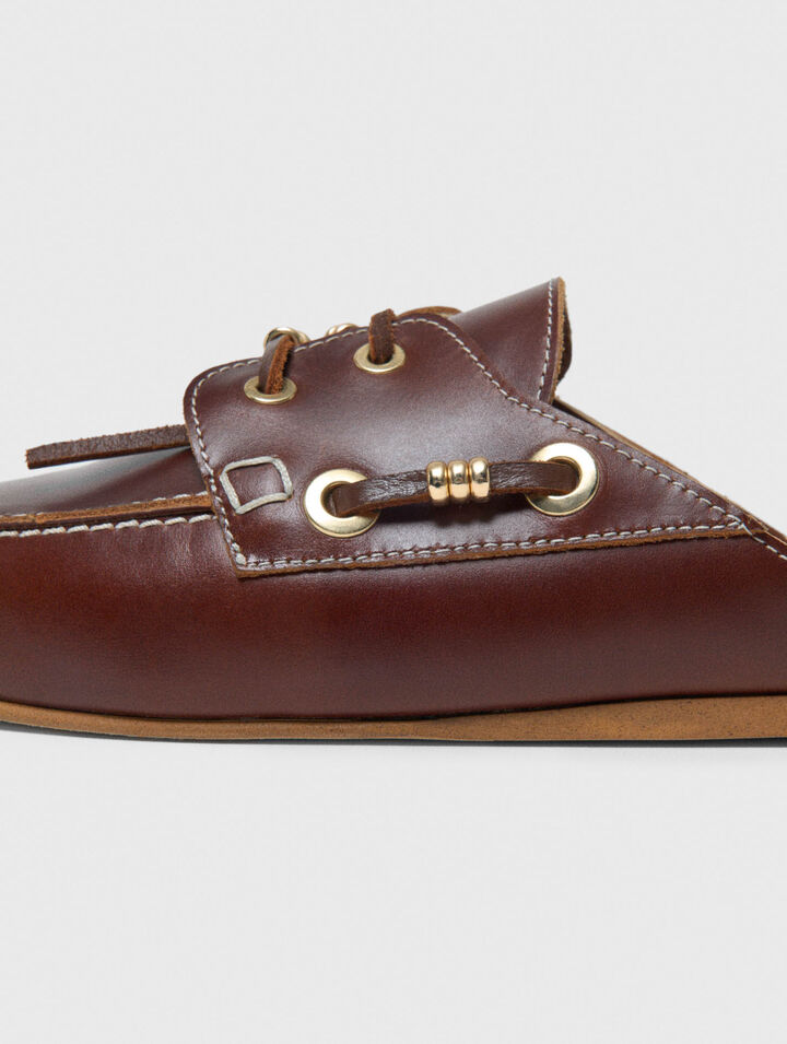 Leather boat mules