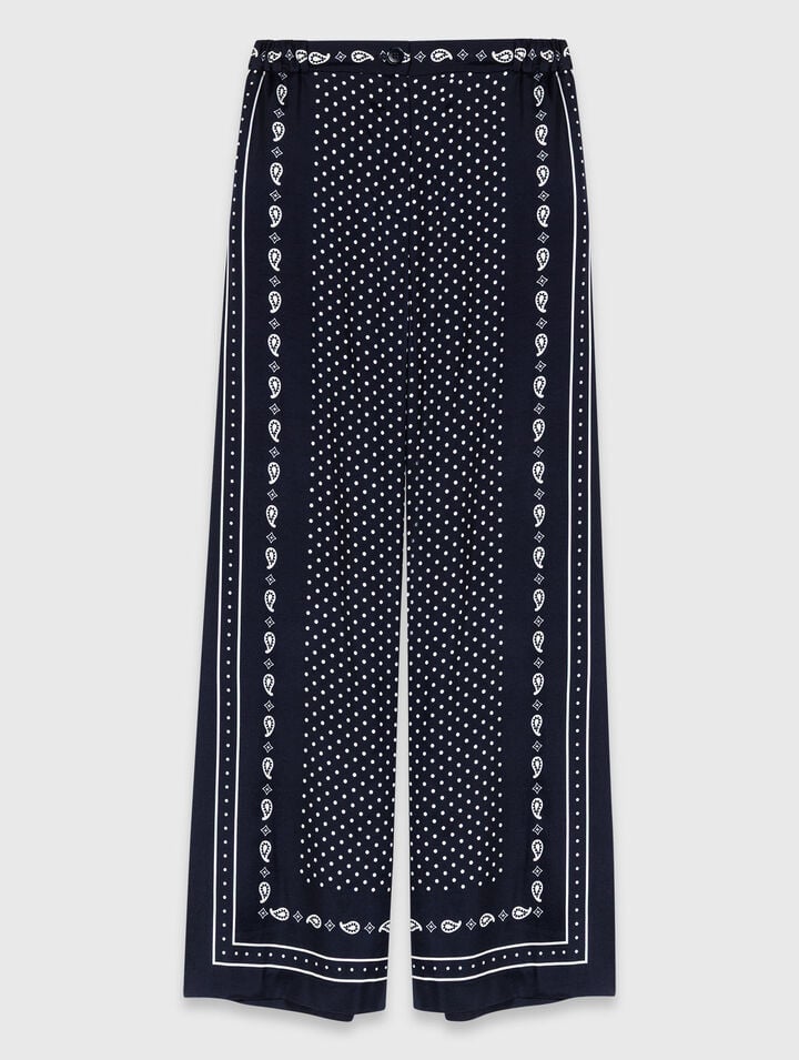 Printed fluid trousers