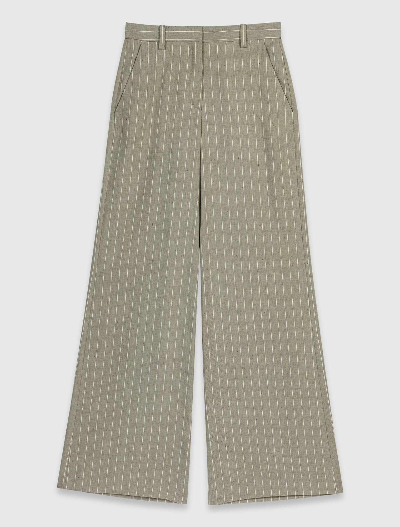 Linen-blend suit trousers
