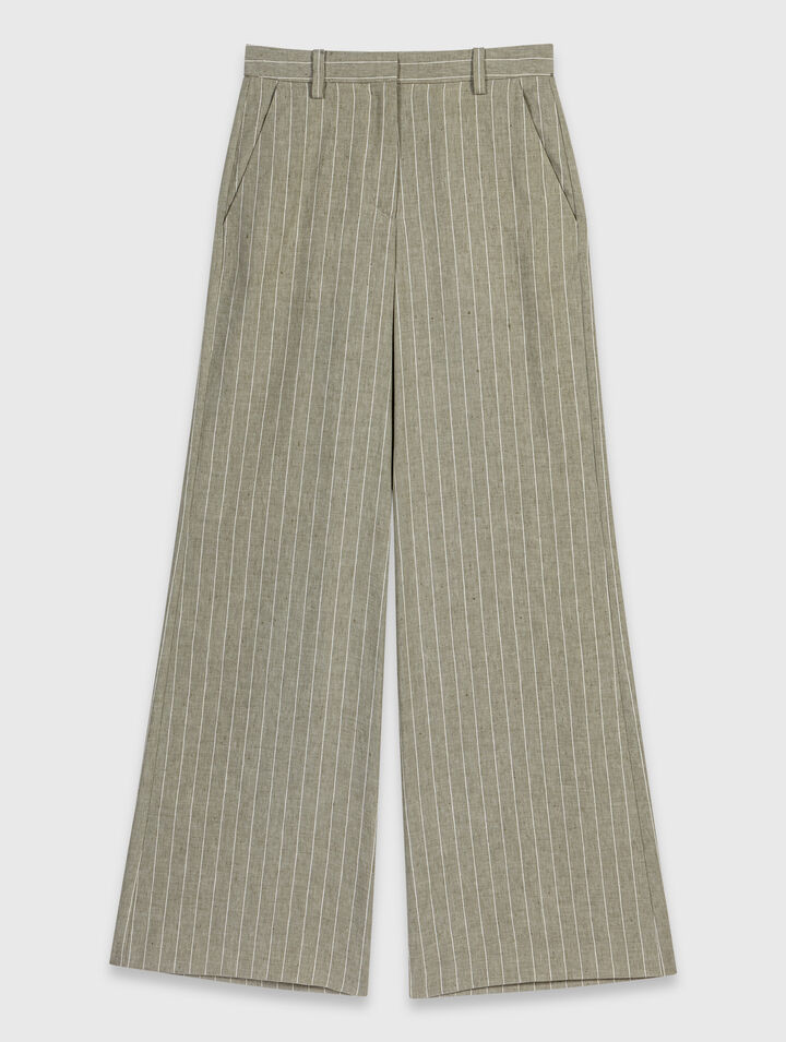 Linen-blend suit trousers