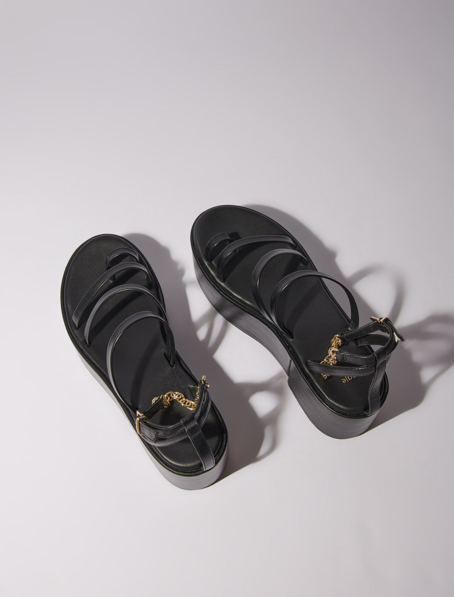 Leather platform sandals